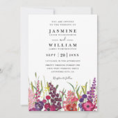 Invitation Wildflowers Hand Painted Floral QR Code Wedding (Devant)