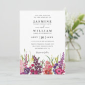 Invitation Wildflowers Hand Painted Floral QR Code Wedding (Debout devant)