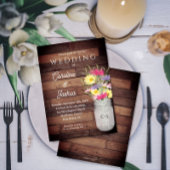 Invitation Wildflowers Mason Jar Spring Garden Wedding