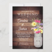 Invitation Wildflowers Mason Jar Spring Garden Wedding (Devant)