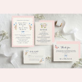 Invitation Wildflowers Pink Romantic Garden Wedding
