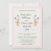 Invitation Wildflowers Pink Romantic Garden Wedding (Devant)
