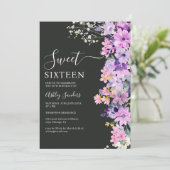 Invitation Wildflowers Sweet 16 Birthday Celebration (Debout devant)