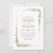 Invitation Wildflowers Vine Rustic Elegant QR Code Wedding (Devant)