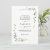 Invitation Wildflowers Vine Rustic Elegant QR Code Wedding (Debout devant)