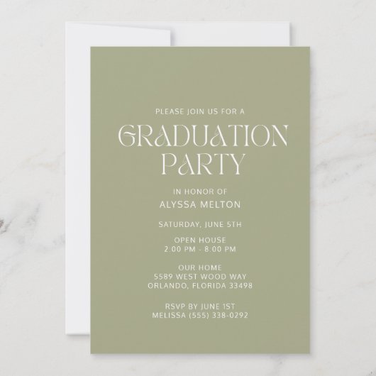 Invitation Wildlflower Photo Simple Girl Graduation Party (Dos)