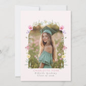 Invitation Wildlfower Graduation party Pink Bow (Dos)