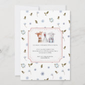 Invitation Wildling Whimsical | Baby shower Animaux vintages (Dos)
