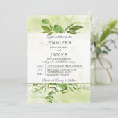 Invitation Wildwoods Botanical Modern Typography Mariage (Debout devant)