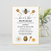 Invitation Will Bug Daisy Bloom Rustic Busy Bee Genre Révélat (Debout devant)