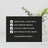 Invitation Will You Be My Best Man Funny Digital Card (Debout devant)