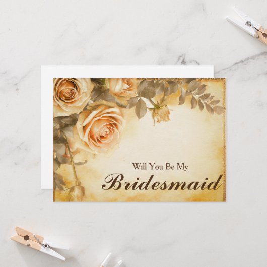 Invitation Will you be my Bridesmaid (Devant/Arrière en situation)