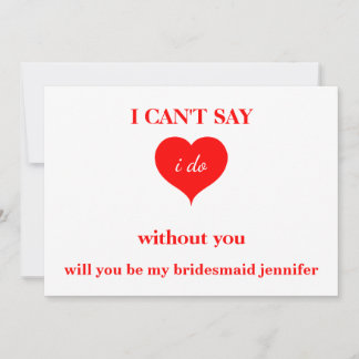 Invitation Will you be my bridesmaid?