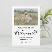 Invitation Will You Be My Bridesmaid Photo Proposal Card (Debout devant)