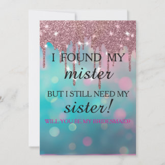 Invitation Will you be my bridesmaid? Rose Gold Dripping Invi
