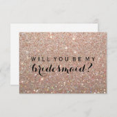 Invitation WIll You Be My Bridesmaid - Rose Gold Fab (Devant / Derrière)