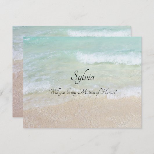 Invitation Will You Be My Custom Bridal Party Beach Note (Devant / Derrière)