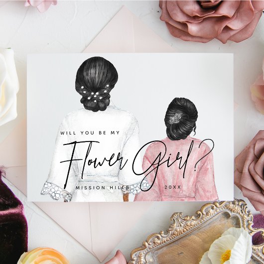 Invitation Will you be my Flower Girl? Girls in Robes Invitat