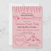 Invitation Will You Be My Galentine? Galentine Day's Party (Devant)