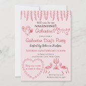 Invitation Will You Be My Galentine? Galentine Day's Party (Devant)