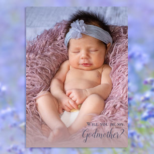 Invitation Will You Be My Godmother Full Photo Invite