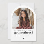 Invitation Will You Be My Godmothers Arch Photo Proposal (Devant)