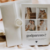 Invitation Will You Be My Godparents 4 Photo Proposal Card