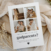Invitation Will You Be My Godparents 4 Photo Proposal Card