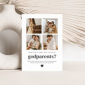 Invitation Will You Be My Godparents 4 Photo Proposal Card