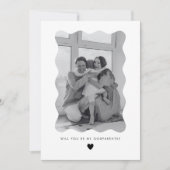 Invitation Will You Be My Godparents Wavy Photo Proposal Card (Devant)