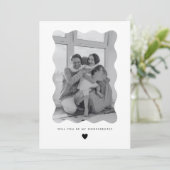 Invitation Will You Be My Godparents Wavy Photo Proposal Card (Debout devant)