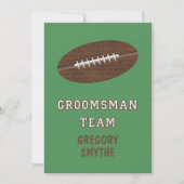 Invitation Will You Be My Groomsman Football Theme Card (Devant)
