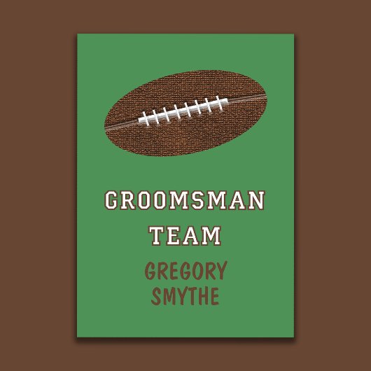 Invitation Will You Be My Groomsman Football Theme Card