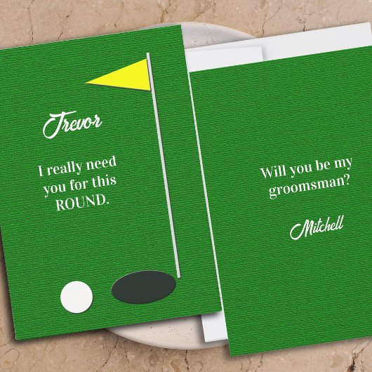 Invitation Will You Be My Groomsman Golf Proposal Cards