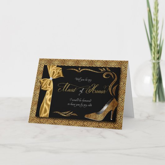 Invitation Will You Be My Maid of Honor Cheetah Bridal (Devant)