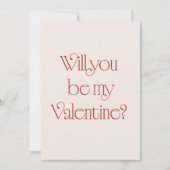 Invitation Will You Be My Valentine? Minimal Card (Devant)