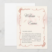 Invitation "William & Emma's Heartfelt wedding Card (Devant / Derrière)