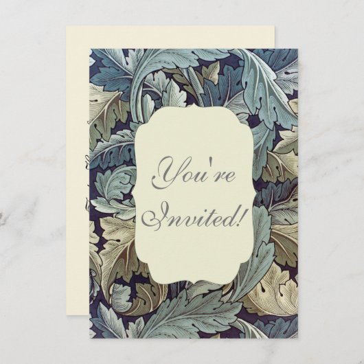 Invitation William Morris Acanthus Feuilles (Devant / Derrière)