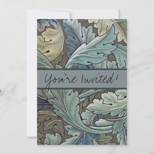 Invitation William Morris Acanthus Sage Fleur Floral Botaniqu (Devant)