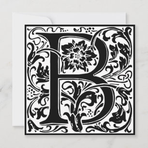 Invitation William Morris Alphabet Floral Lettre B