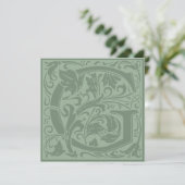 Invitation William Morris Alphabet Floral Lettre G (Debout devant)