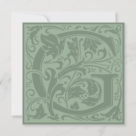 Invitation William Morris Alphabet Floral Lettre G (Devant)