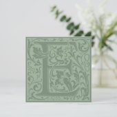 Invitation William Morris Alphabet Floral Lettre monogramme E (Debout devant)