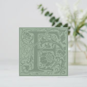 Invitation William Morris Alphabet Floral Lettre monogramme F (Debout devant)