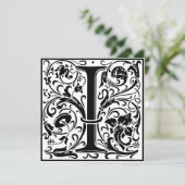 Invitation William Morris Alphabet Floral Lettre monogramme I (Debout devant)