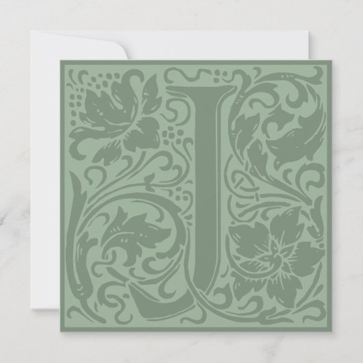 Invitation William Morris Alphabet Floral LETTRE MONOGRAPHIQU (Devant)