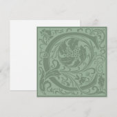 Invitation William Morris Alphabet Floral LETTRE MONOGRAPHIQU (Devant / Derrière)