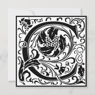 Invitation William Morris Alphabet Floral LETTRE MONOGRAPHIQU