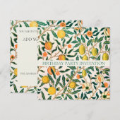 INVITATION WILLIAM MORRIS ANNIVERSAIRE (Devant / Derrière)