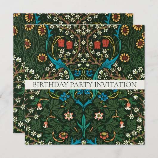 INVITATION WILLIAM MORRIS ANNIVERSAIRE (Devant / Derrière)